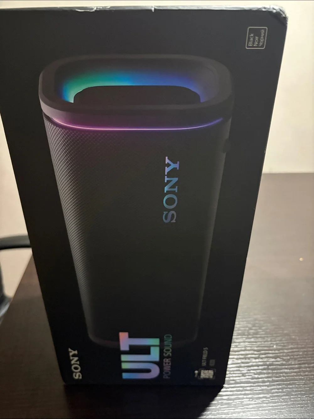 Sony Black Portable Bluetooth Speaker with Rainbow LED Accents